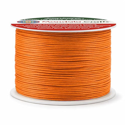 1mm Orange Cotton Waxed Cord for Jewelry Making (327 Foot )