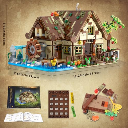 Wood Cabin Mini Building Set with Lights