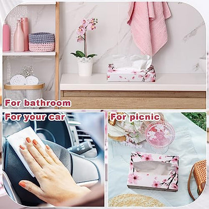 24 Packs 960 Sheets Tissue Cube Car Facial Boxes Disposable Facial Travel Tissues Holder Soft Watercolor Boxes 2 Ply 40 Sheets for Wedding Household Car Kitchen Bathroom (960 Count)
