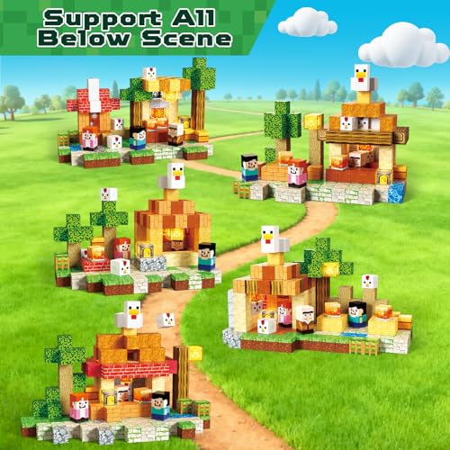 200PCS Magnetic Blocks with Light