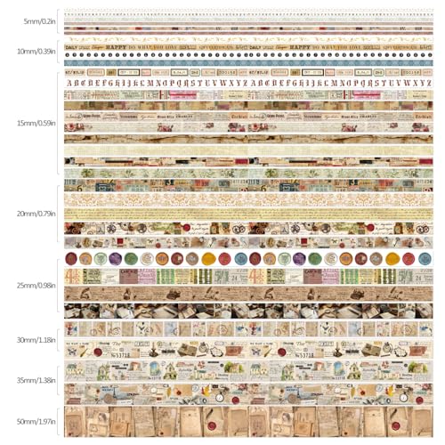 34 Rolls Vintage Washi Tape Set (34 Count)