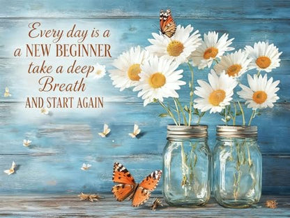 Daisy Stamped Cross Stitch Kits for Beginners Adults