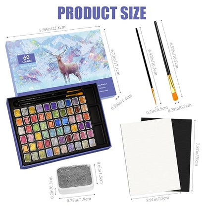 Mini Shimmer Watercolor Paint Set (60 Count)