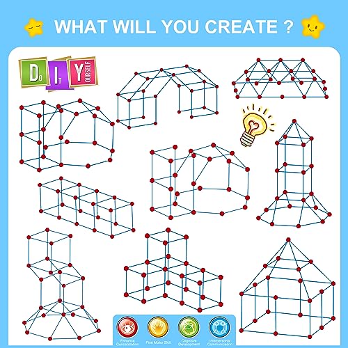 Fort Building Kit for Kids (100 Count)