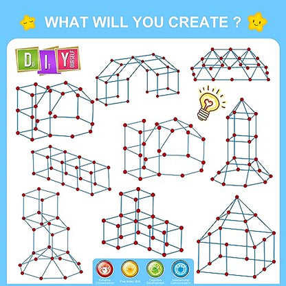 Fort Building Kit for Kids (100 Count)