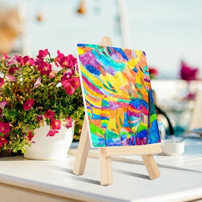 60 Pcs 5 Inch Mini Wood Display Easel (60 Count)