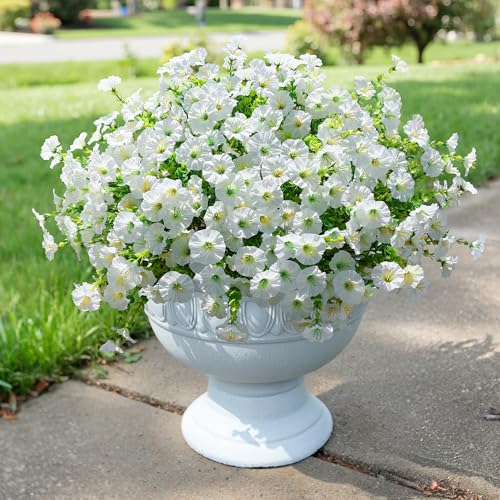 Artificial Flowers Fake Plants for Outdoors Decoration (12 Count)