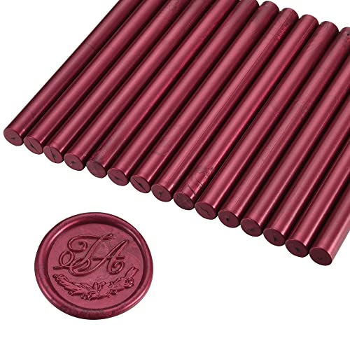15Pcs Fuchsia Glue Gun Sealing Wax Sticks for Wax Seal Stamp (15 Count)