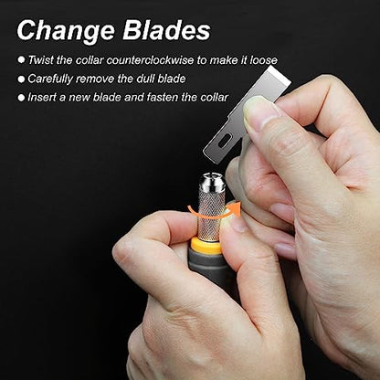 136 Piece Precision Hobby Knife Set with Blade Storage Magnetic Handle (16 Count)