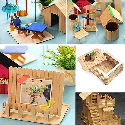 1000 Pcs Craft Sticks Ice Cream Natural Wood Popsicle Craft Sticks 4.5 inch Length Treat Ice Pop for DIY Crafts (1000 Count)