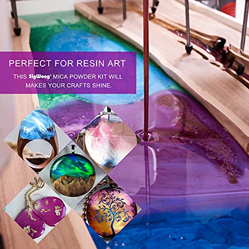 Mica Powder 32 Pearlescent Epoxy Resin Color Pigments Set (5.4 Ounce)