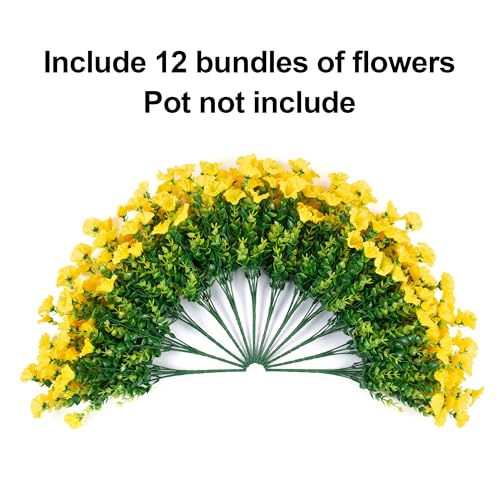 Artificial Flowers Fake Plants for Outdoors Decoration (12 Count)