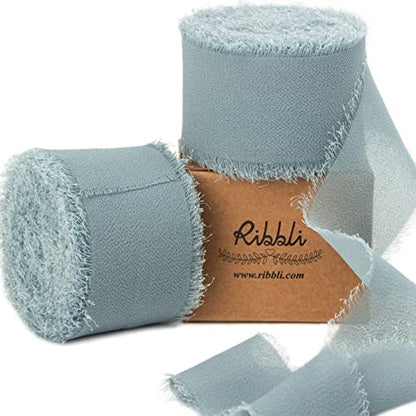 Slate Blue Chiffon Ribbon 1 (60 Foot)
