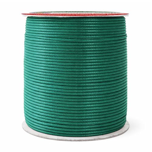 2mm Peacock Green Waxed Cord