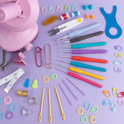 Electric Yarn Winder Crochet Tool Kit with 8pcs Hook for Beginners