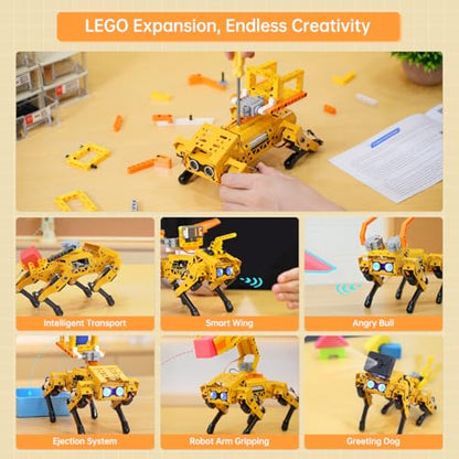 MechDog Robot Dog for Arduino Python Scratch microbit Starter Robot Kit AI Vision Voice Interaction
