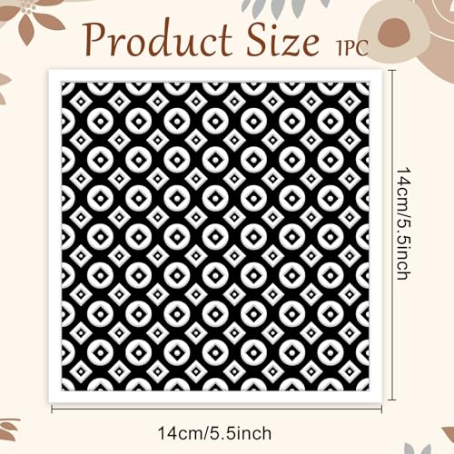 Circle Square Polymer Clay Texture Sheets Geometric Silicone Texture Stamp Clay Texture Mat Modeling Pattern Pad Sheets for Jewelry and Earrings Tools