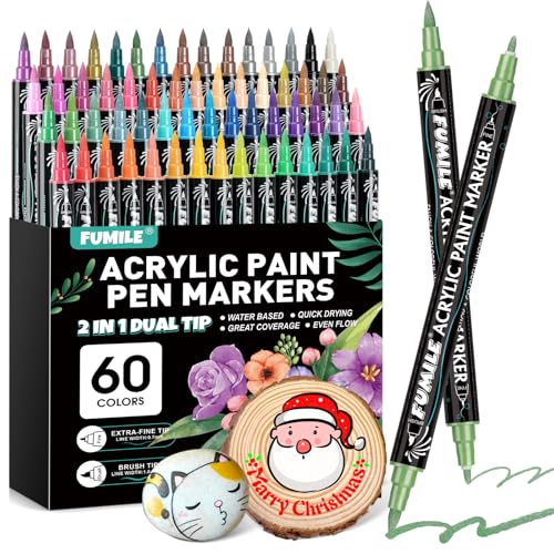 60Color Acrylic Paint Markers Set (60 Count)