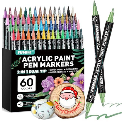 60Color Acrylic Paint Markers Set (60 Count)