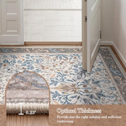 Boho Floral Birds 2x6 Kitchen Runner Rugs Non Skid Washable