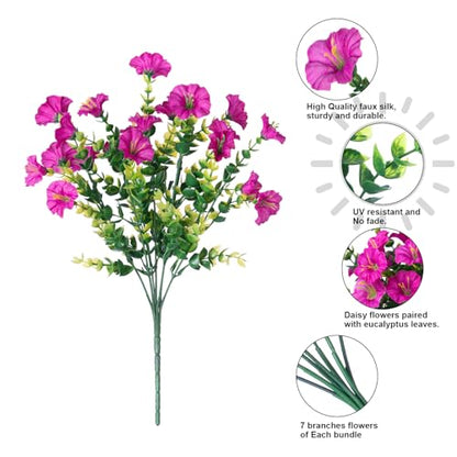 Artificial Flowers Fake Plants for Outdoors Decoration (12 Count)