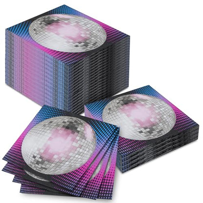 Disco Ball Cocktail Paper Napkins 6.5 x 6.5 Inches (60 Count)