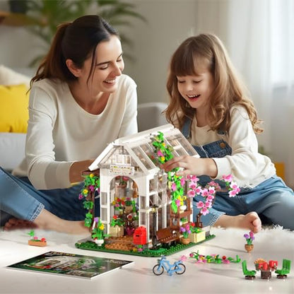 Flower House Building Blocks Set with LED Lights for Girls Ages 8+ (1332 Count)