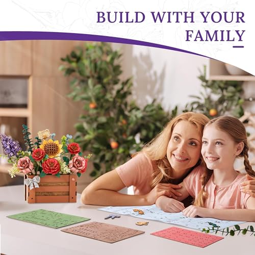 3D Wooden Flower Puzzle for Adults