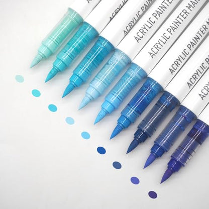 Water Based Acrylic Paint Markers Blue (9 Count)