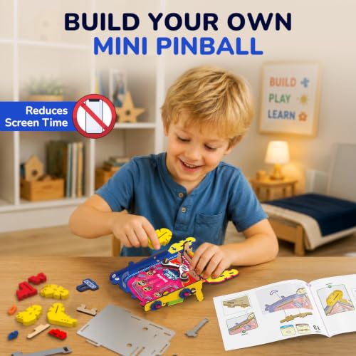 Mini Pinball Machine DIY STEM Toy for Kids 6