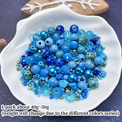 Assorted Glass Resin Beads Multi Size Colors Smooth Cracked Gravel Millet Spacer Beads for Bracelets Necklace Earring DIY Jewelry Making Craft
