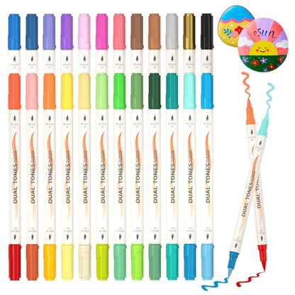 48 Colors Dual Tone Acrylic Paint Markers (24 Count)