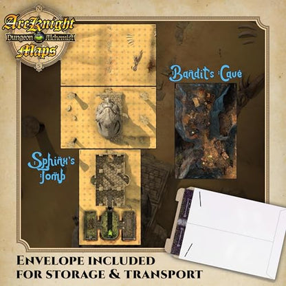 Desert Adventures Roleplaying D&D Battlemaps; 16 Modular RPG Maps in 8 Double