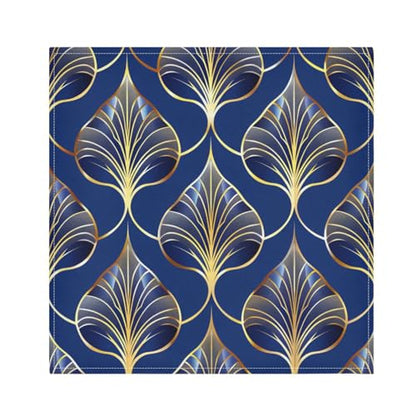 Art Deco Floral Royal Blue & Gold Cloth Napkins Set of 1