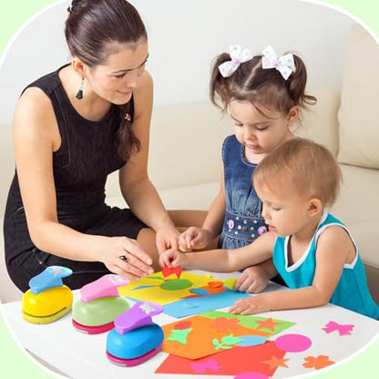 Hole Punches 6 Shapes with Cardstock for Kids (6 Count)