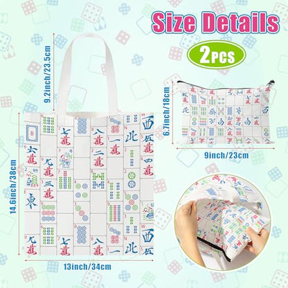 Aesthetic Mahjong Canvas Bag Set