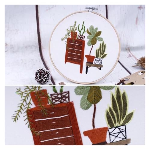 Needle Point Kits Adults Full Range of Starter Including Instructions Stamped Cloth with Pattern Hoop Color Threads and Tools Art Projects