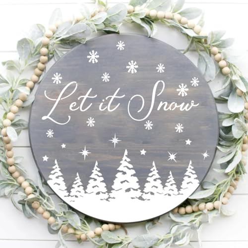 Christmas Stencils for Door Mats 12" Christmas Stencils for Painting on Wood (18 Count)