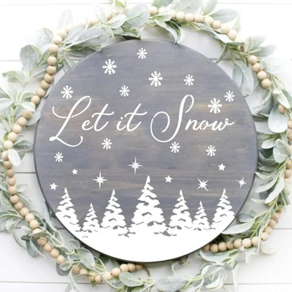 Christmas Stencils for Door Mats 12" Christmas Stencils for Painting on Wood (18 Count)