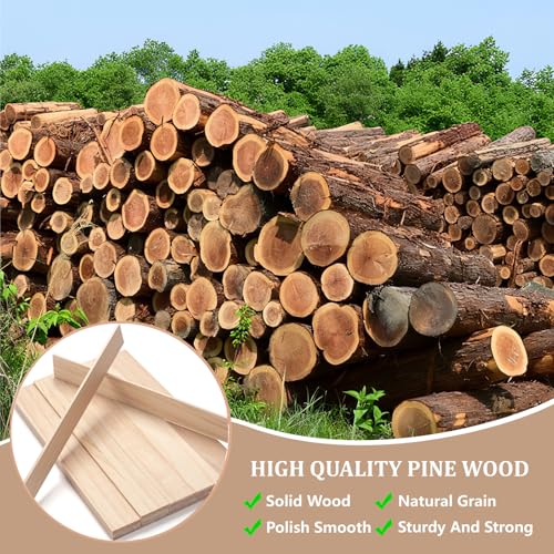 Wood Strips Slats Wooden Sticks for Crafts 1 (30 Count)