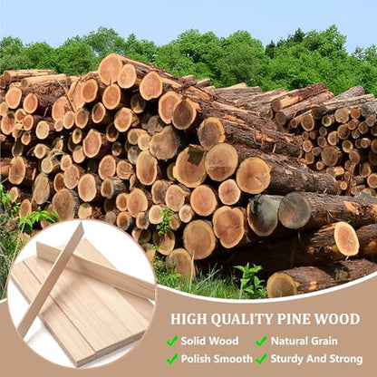 Wood Strips Slats Wooden Sticks for Crafts 1 (30 Count)