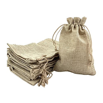 Pack of 25 Burlap Gift Bags with Drawstring Linen Jewelry Pouches Wedding Hessian Jute Bags for Birthday and Treat Pouches Party Wedding Favors Gift