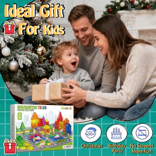 106Pcs Christmas Magnetic Tiles (106 Count)