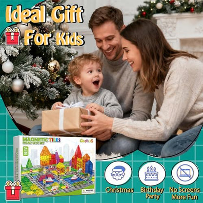 106Pcs Christmas Magnetic Tiles (106 Count)