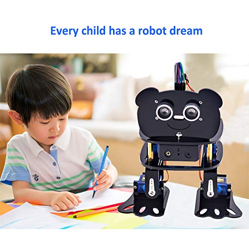 DIY 4 DOF Panda Robot Kit Programmable Dancing Robot Kit Support Android APP Control Compatible with Arduino IDE