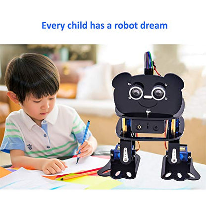 DIY 4 DOF Panda Robot Kit Programmable Dancing Robot Kit Support Android APP Control Compatible with Arduino IDE