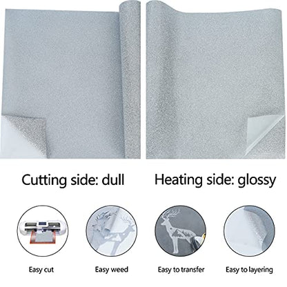 Glitter HTV Heat Transfer Vinyl Rolls (8 Foot)