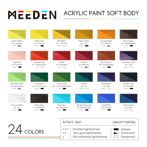 Soft Body Acrylic Paints Set (48 Fl Oz)
