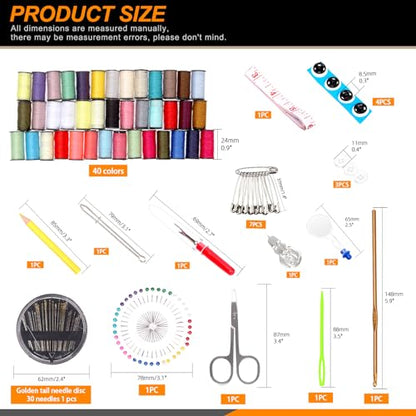 134Pcs Sewing Kit with Portable Bag (134 Count)