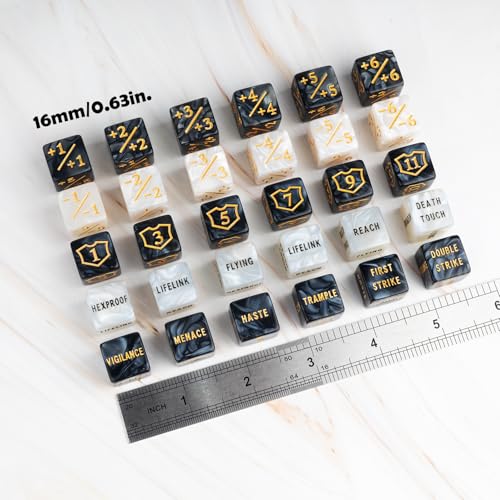 65 Pieces MTG Dice Counters Life Keyword Counter Dice Set Plus One